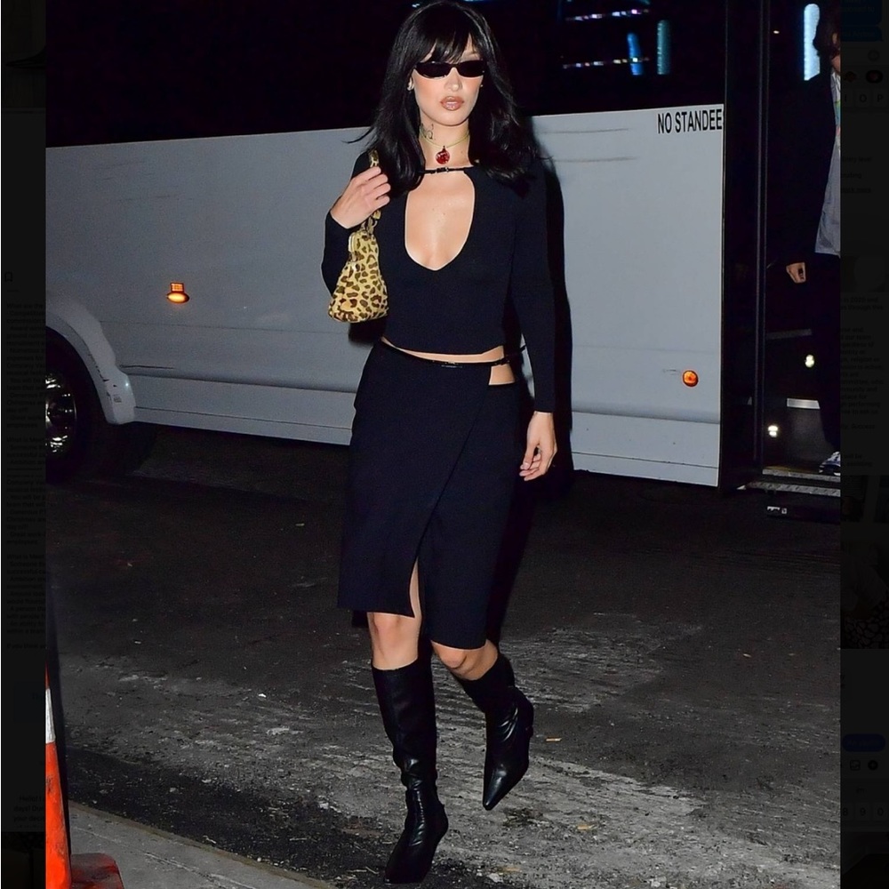 Y2K Knee High Black Pointed Toe Boots